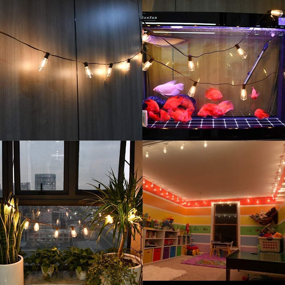 50FT - 500FT LED Outdoor String Lights Dimmable Waterproof ST38 LED Patio Lights