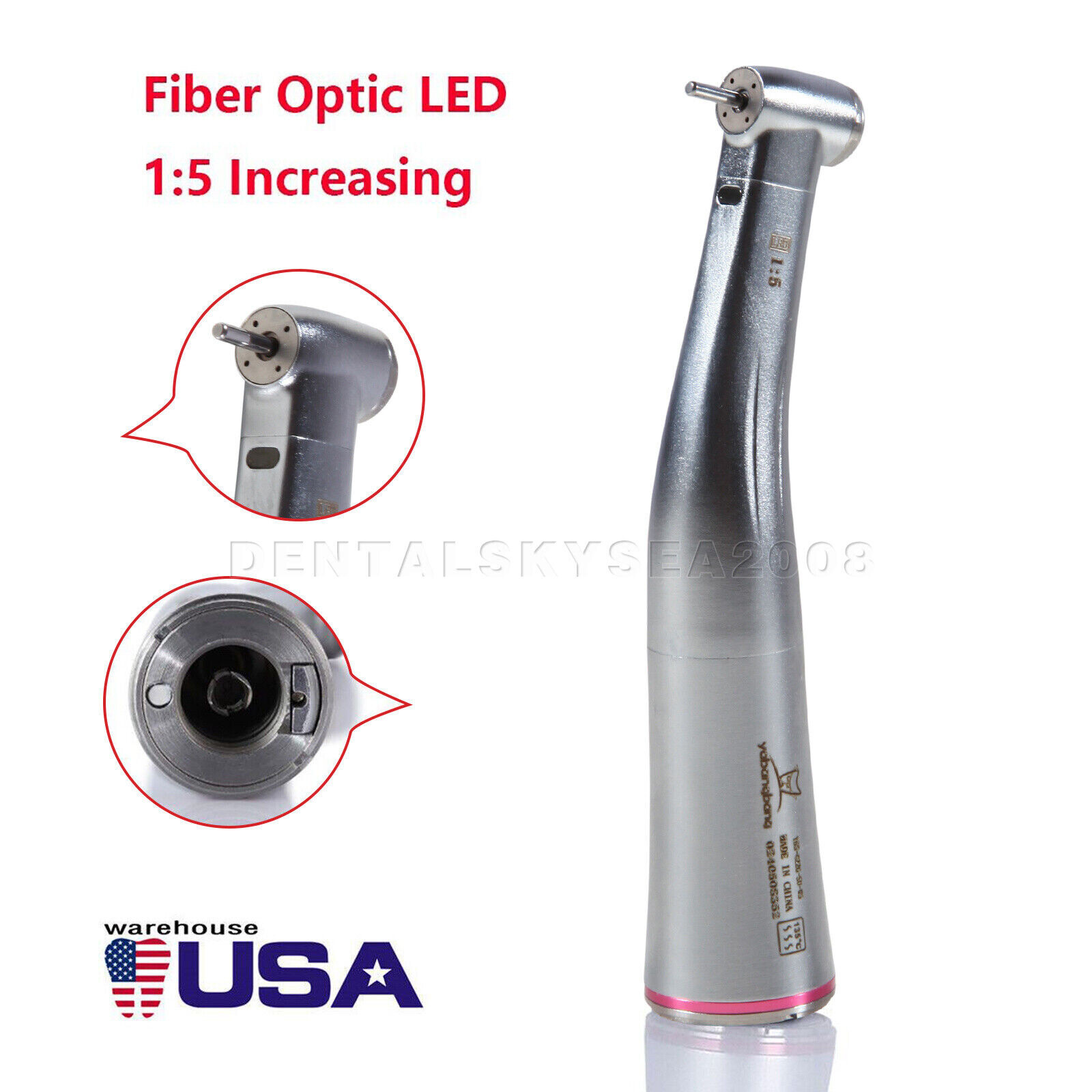 Dental 1:5 LED Fiber Optic Contra Angle Handpiece Fit For NSK Ti-MAX X95L