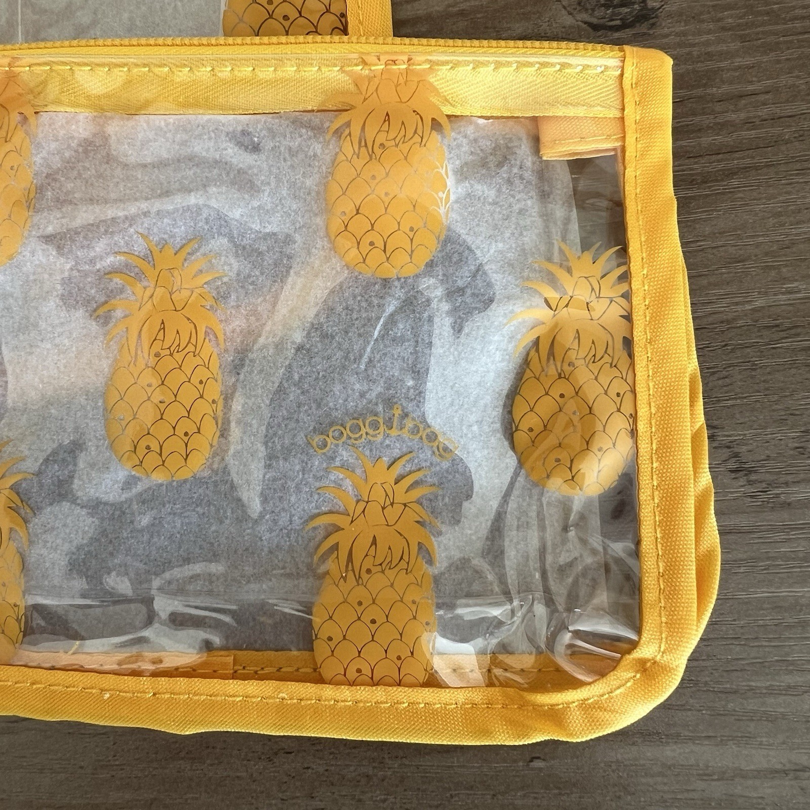Bogg Bag Pineapple Insert Pouches 2 Set Clear Zipper Travel Organizer Beach