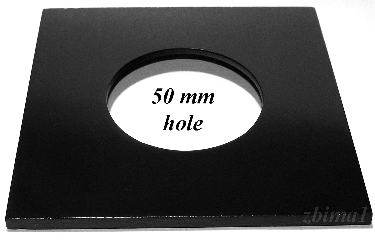 1 LENS BOARDS 4" x 4" for Enlarger Beseler - 27mm, or 39mm, or 50mm hole /Black