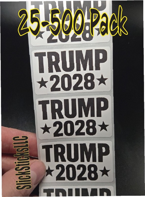 TRUMP 2028 25-500PCS stickers bulk decals Donald election re elect forever vance