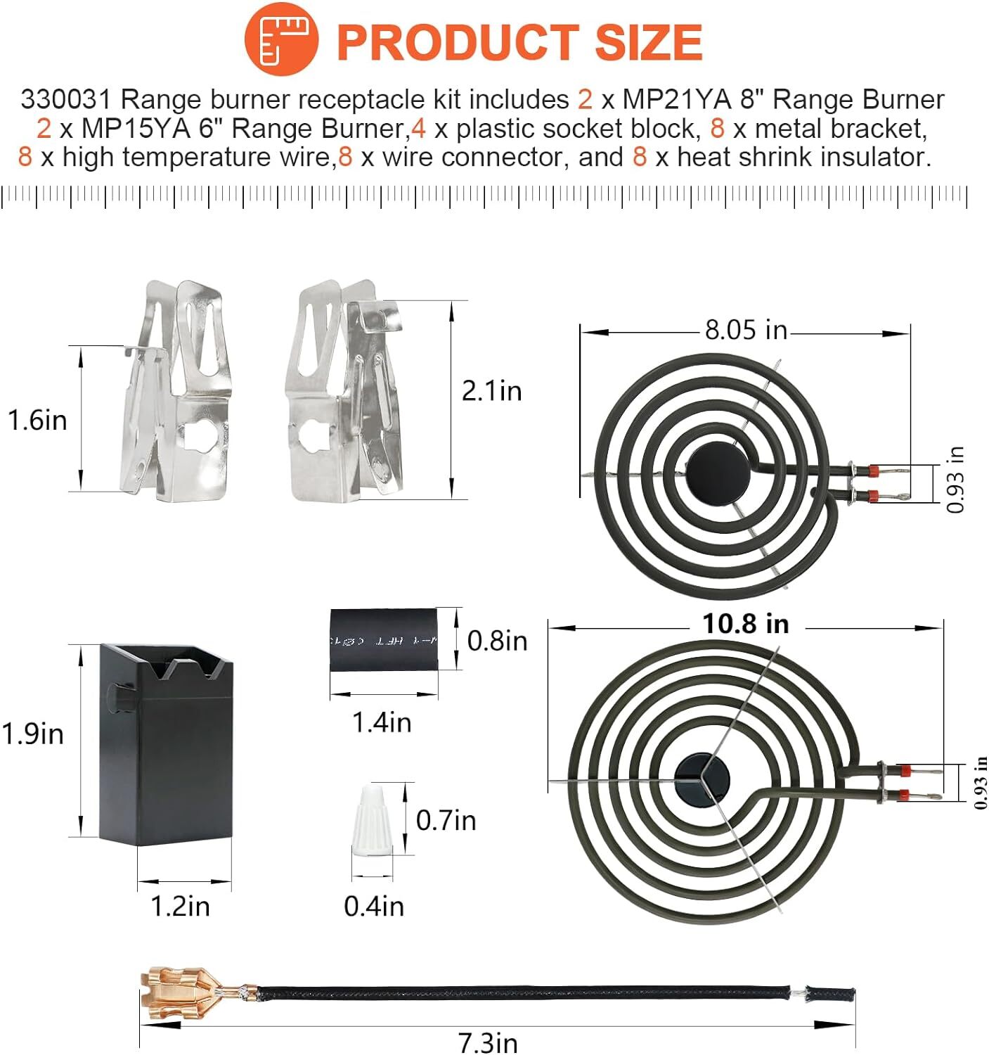 Elemento De Quemador Gama Electrica Pieza De Repuesto Para Estufa Paquete De 4.