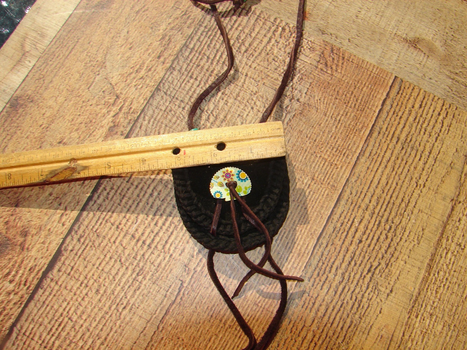 Native American Suede Buffalo Leather Medicine Bag, Shaman, Tribal Pouch, 3.5"