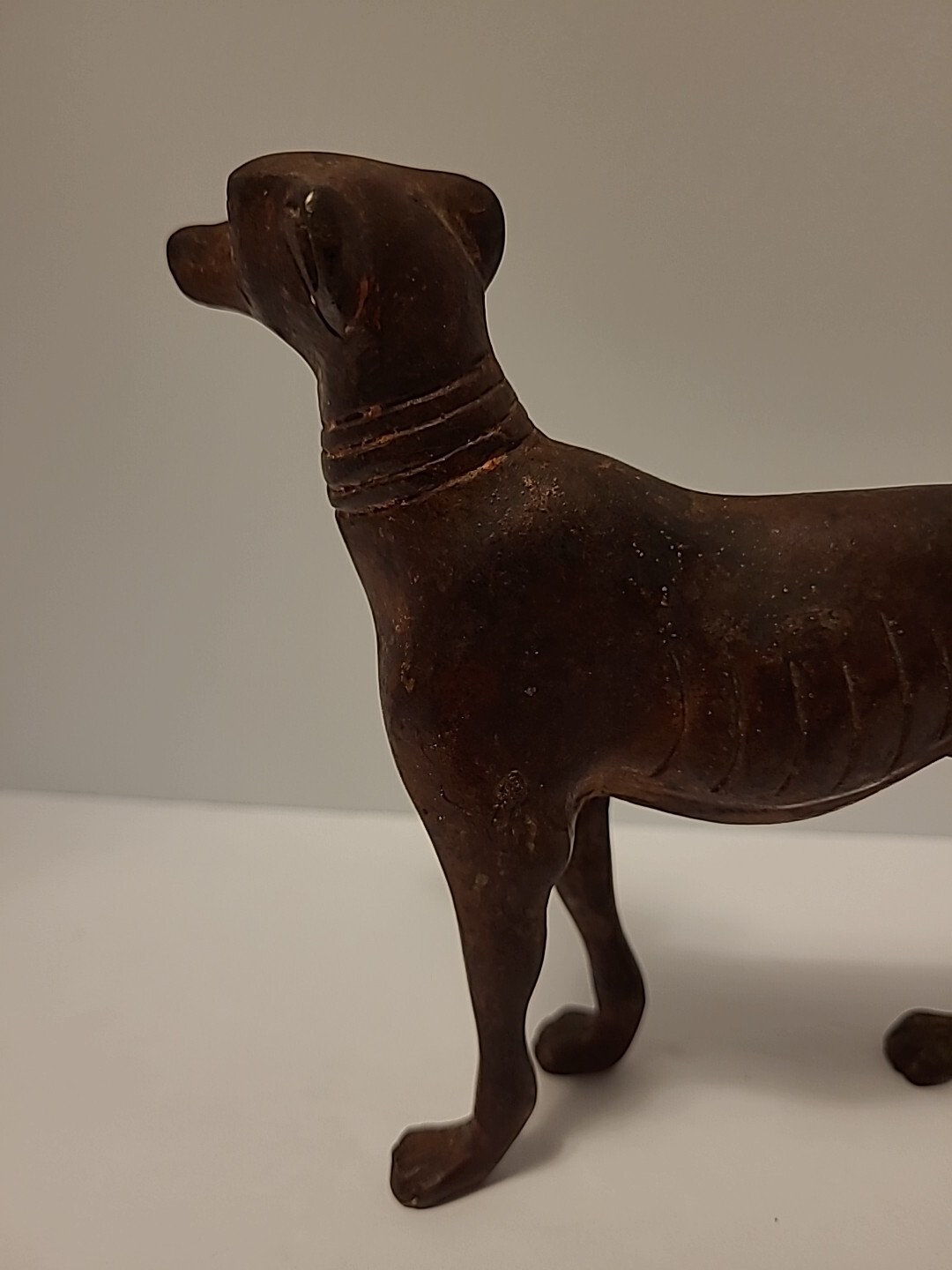 GREYHOUND Dog Figurine/Sculpture 19th C. Bronze 5 1/4" H x 7" L