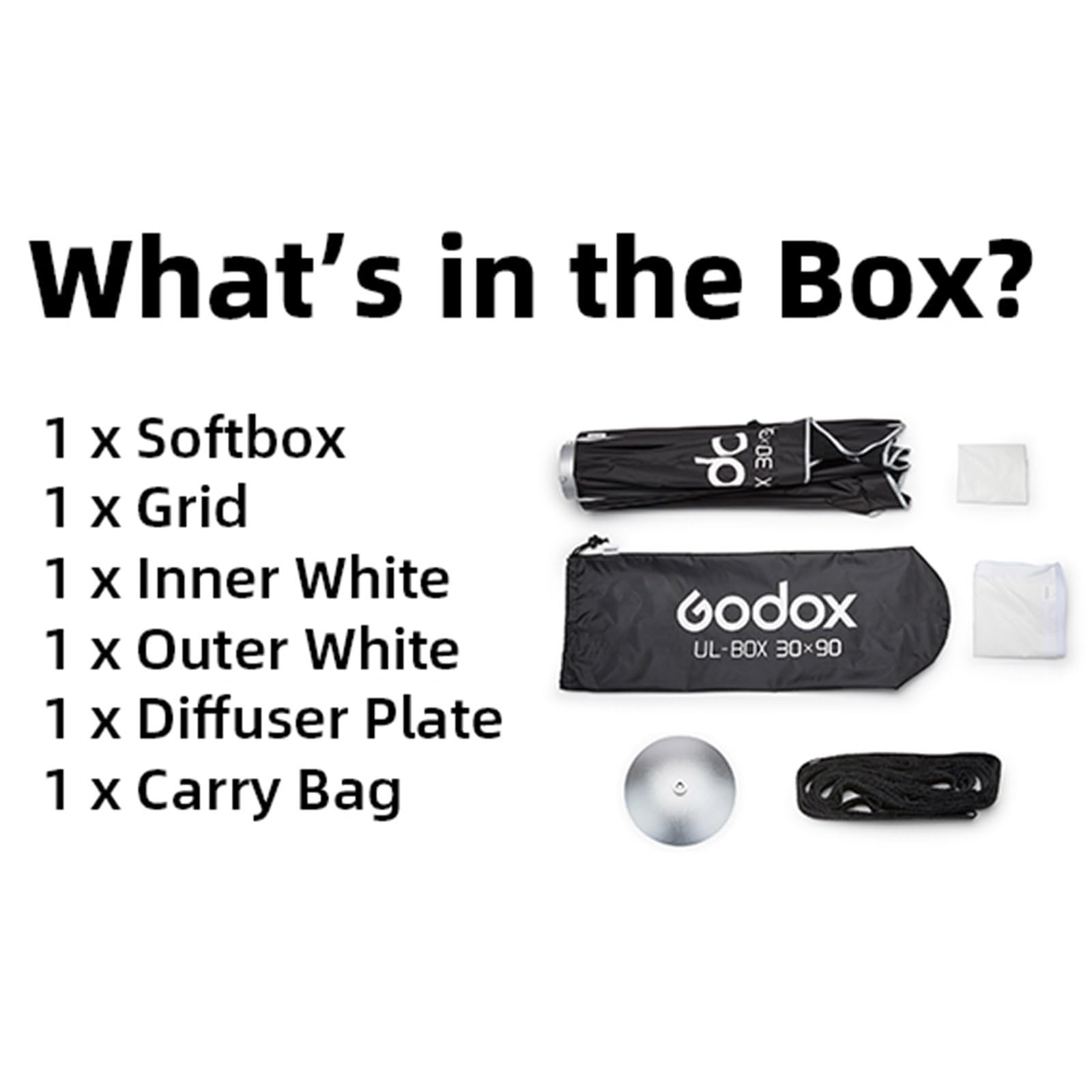 UL-Box 30x90 Centimeters / 12x35 Inches Quick Release Umbrella Softbox, Folda...