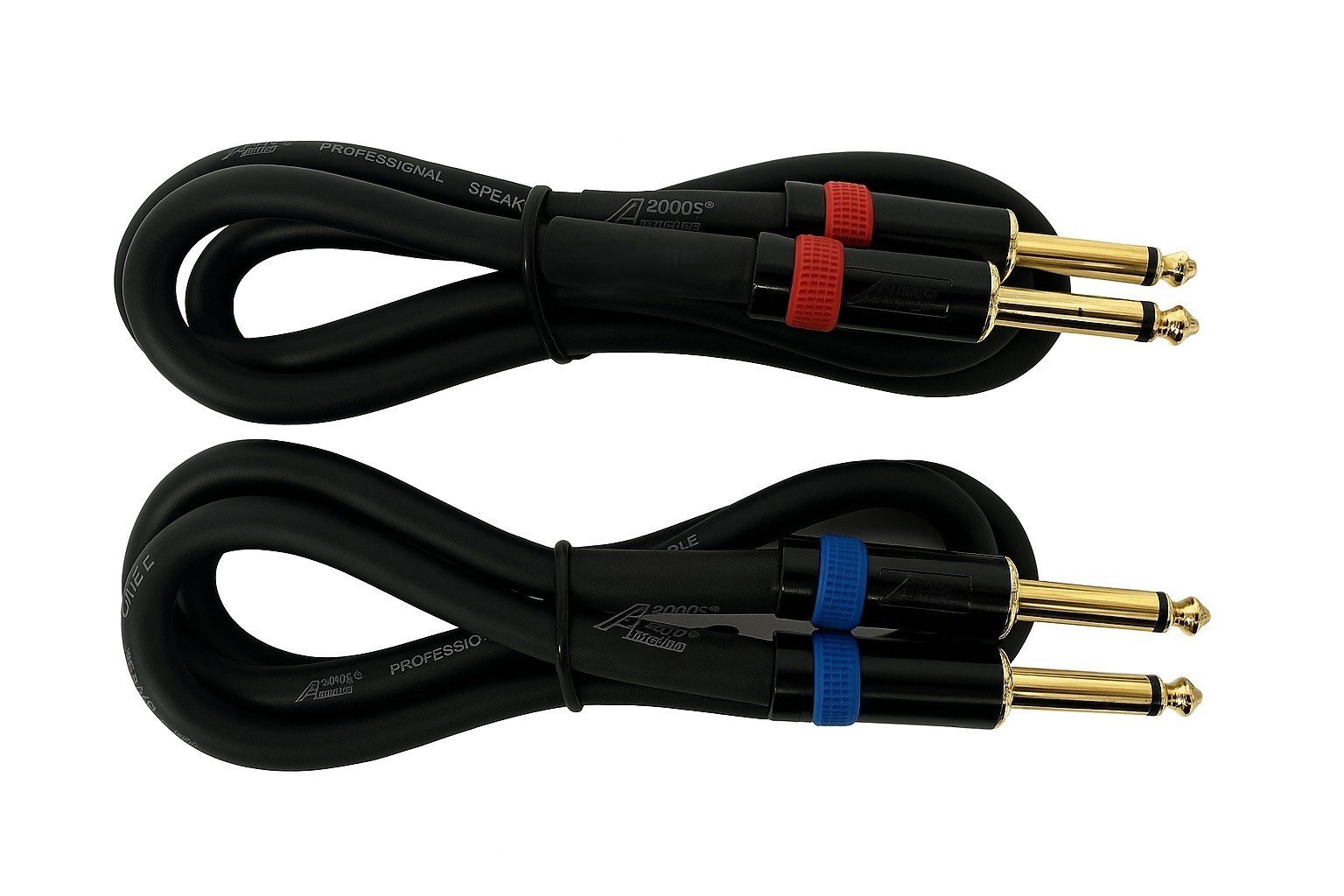 2 PACK 3-25ft 1/4 to 1/4 Pro Audio Sound Speaker Wire SPEAKON DJ Cable 14 gauge