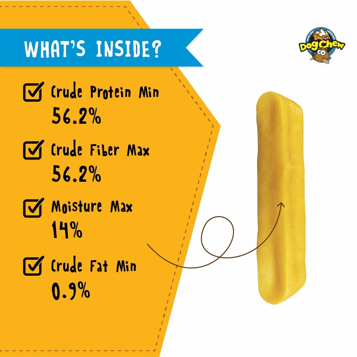 Bulk Pack-1lb(5 Pieces) Large Yak Chews for Aggressive Chewers- Tibetan Dog Chew