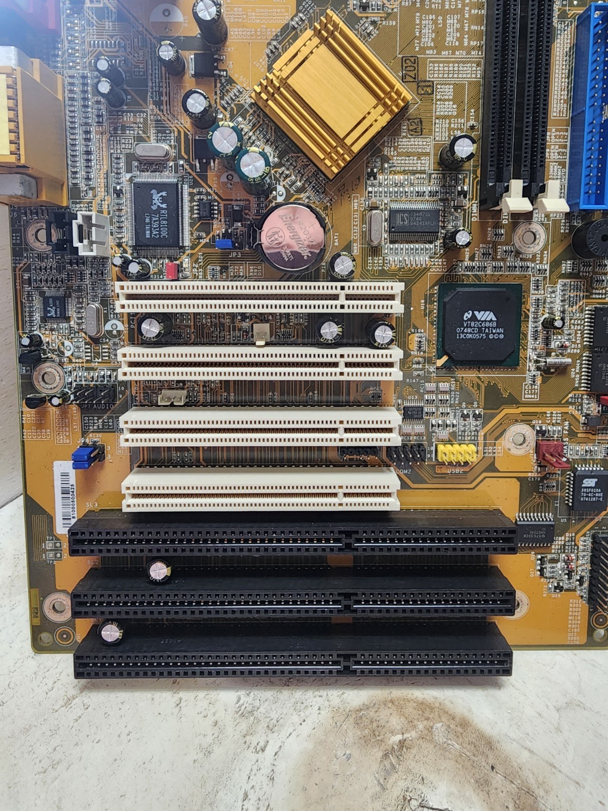 Socket 370 Motherboard Combo – Celeron 1.4GHz, 256MB RAM, I/O Shield – Tested