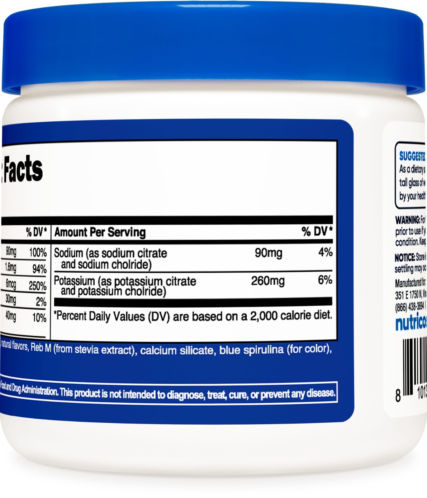 Nutricost Electrolyte Complex Hydration Powder (60 Servings, Blue Raspberry)