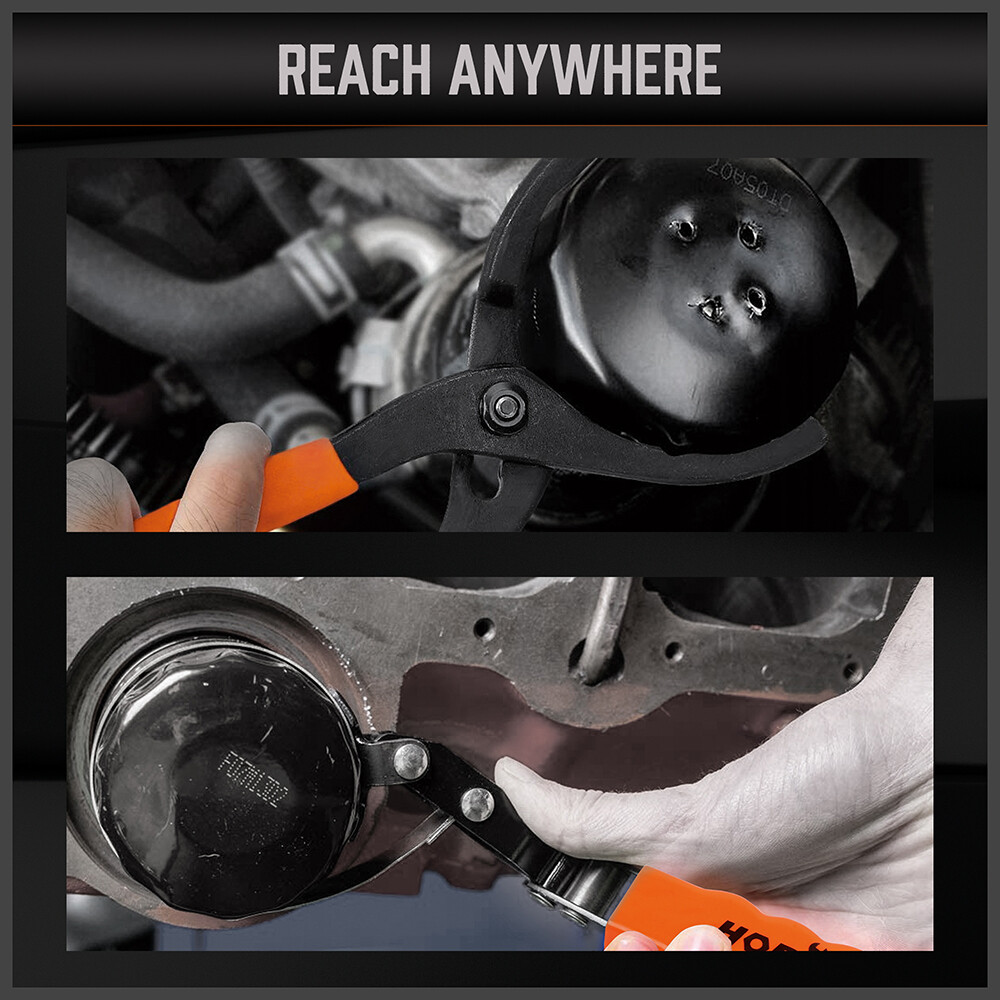 5PC Swivel Oil Filter Wrenches & Pliers Removal Tool 2-3/4" - 5-1/4" Adjustable