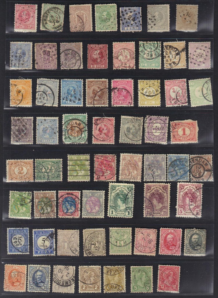 BELGIUM NETHERLANDS LUXEMBOURG 1870-1900's COLL OF 117 CLASSIC STAMPS GEN USED