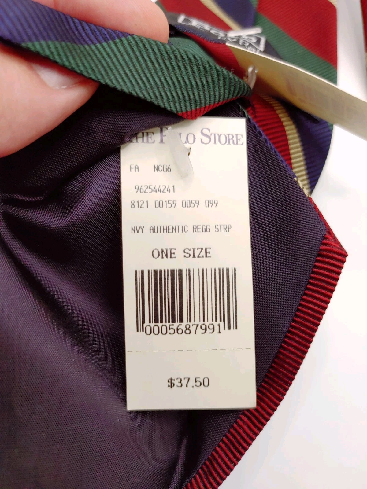 Vintage Polo Ralph Lauren Slim Skinny Short Tie Striped Navy Blue Green New Tan