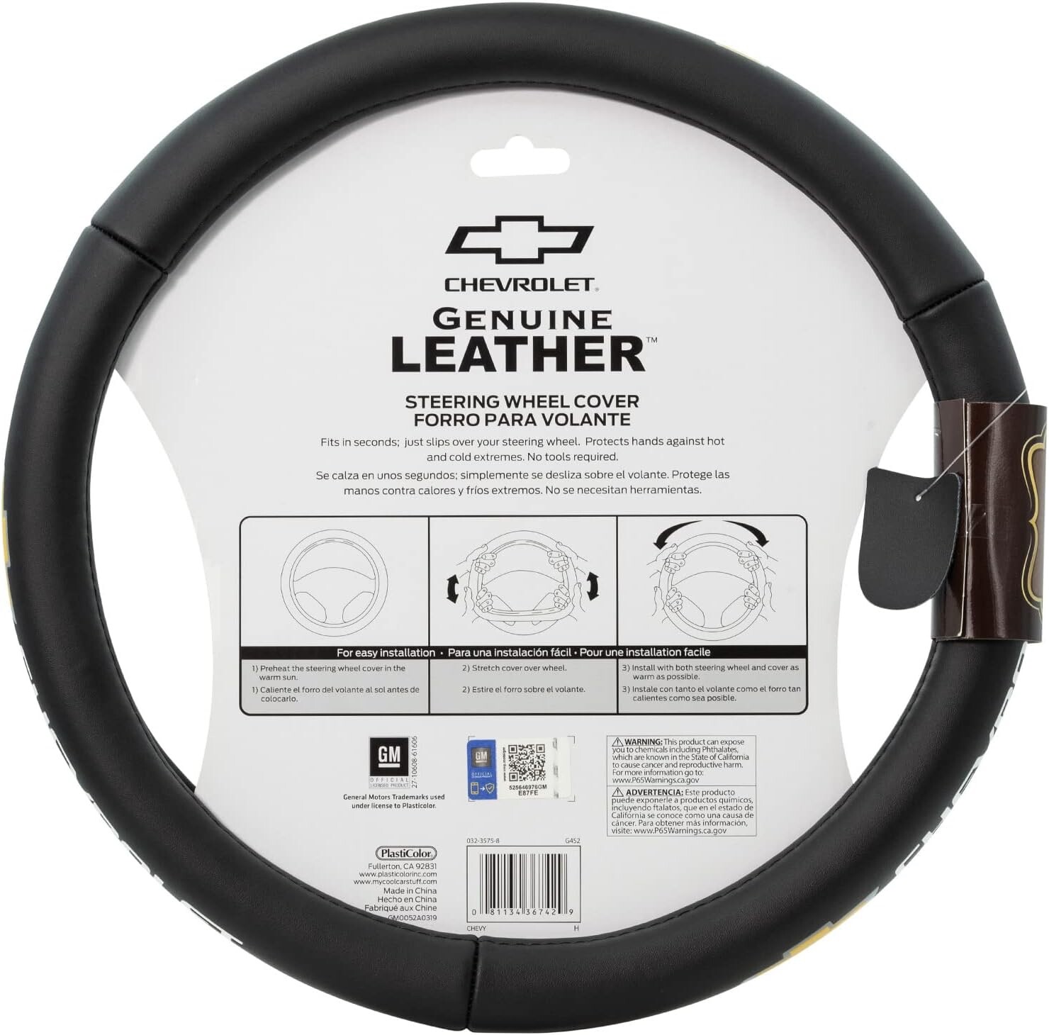 ⭐️⭐️⭐️⭐️⭐️ Chevrolet GENUINE LEATHER Car SUV Truck VAN Steering Wheel Cover New