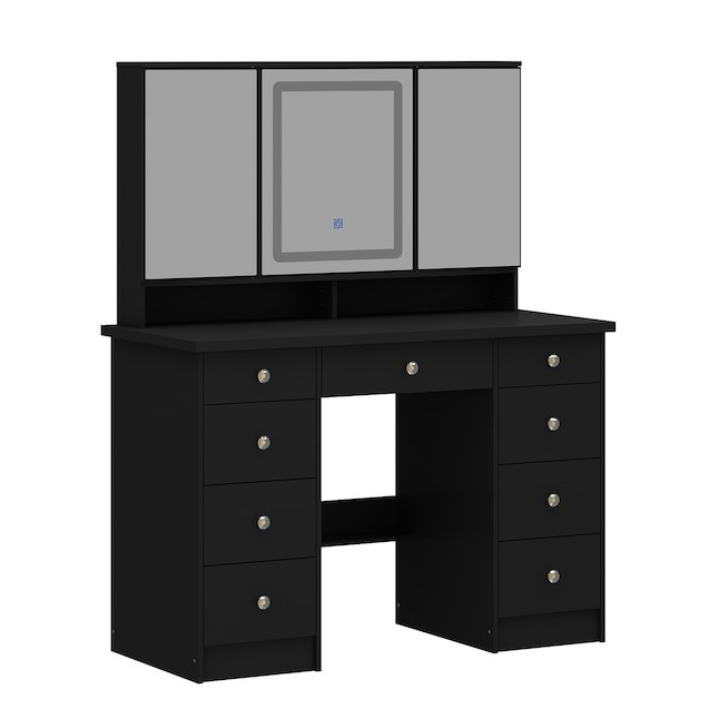 FUFU&GAGA 43.3-in Black Makeup Vanity