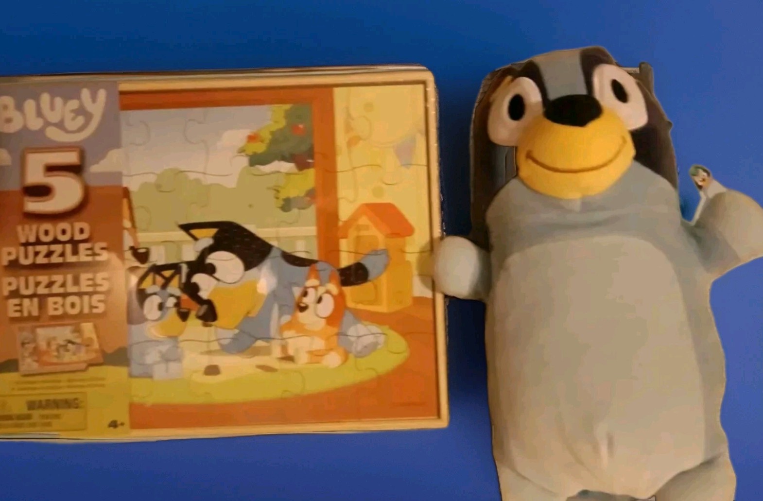 💙🐕 “BLUEY”  Set Of Squishmallow  + Wooden  Jigsaw  Puzzle  5 PK.