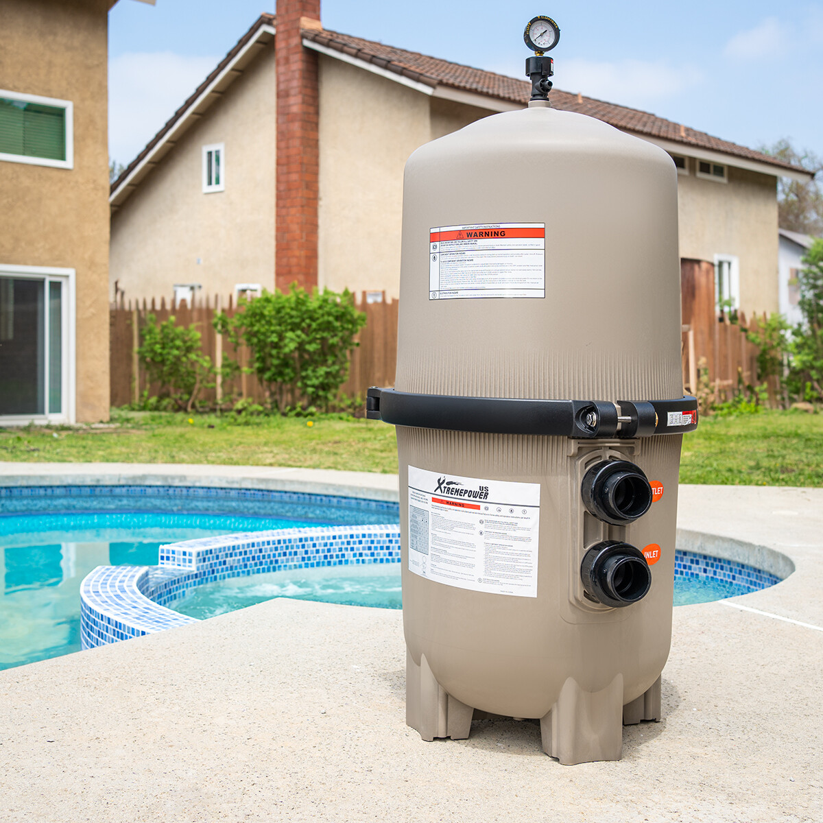 XtremepowerUS DE Pool Filter Maximum Clean Grid In-Ground Pool 120 GPM 62 sq/ft