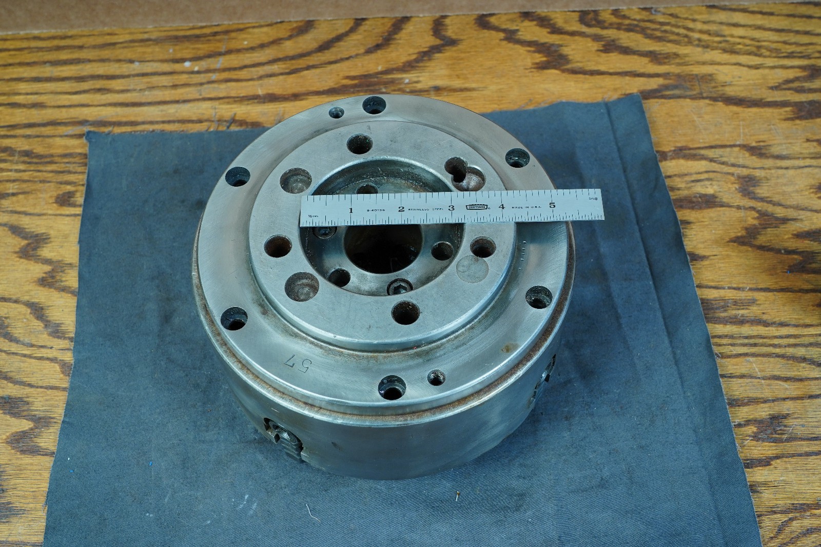 8" 4-Jaw Metal Lathe Chuck Hua Pai with unfinished D1-5 backing Plate