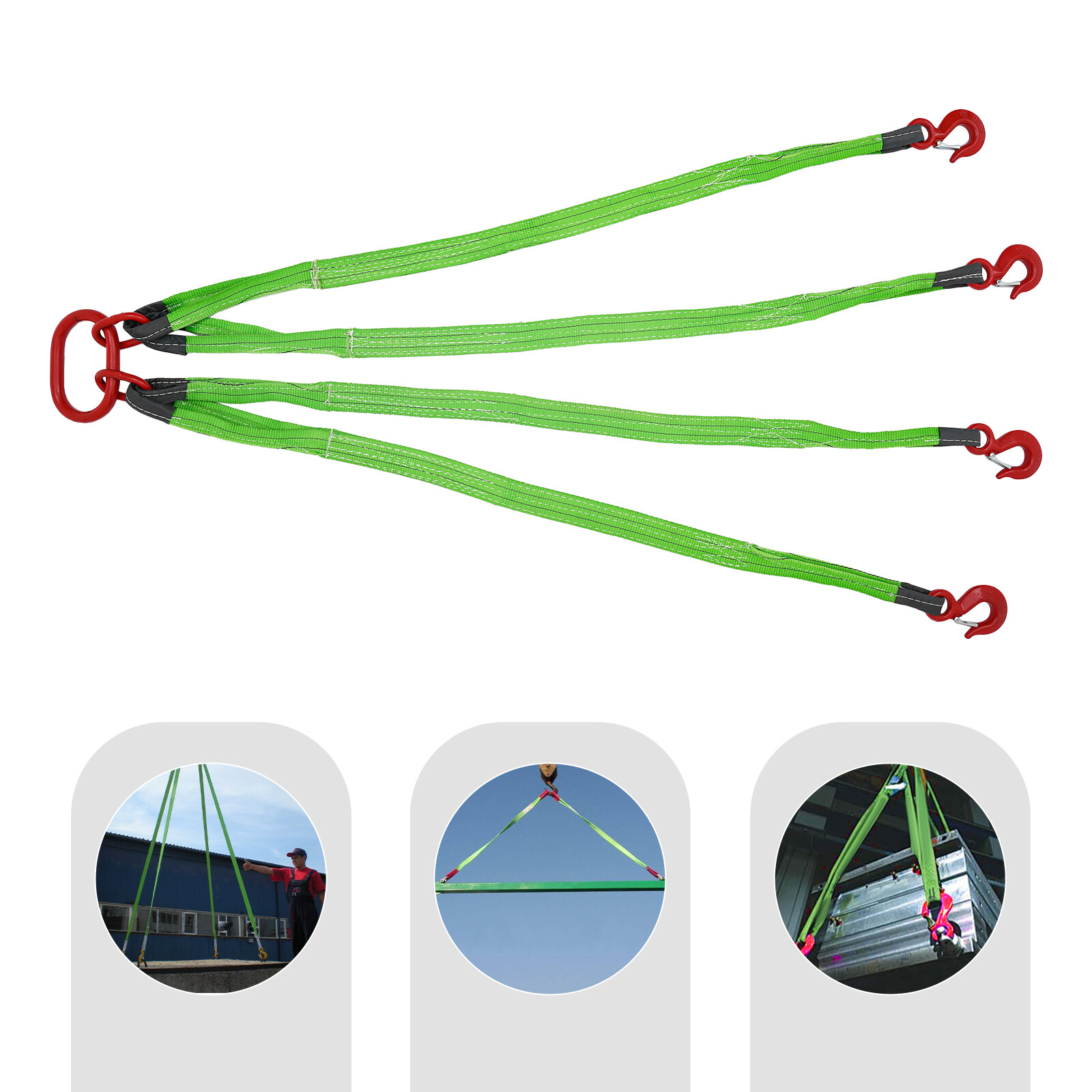 6 Ton/13227.74lbs 4 Strands Lifting Chains Lift Ring Chain Moving Sling w/Hooks