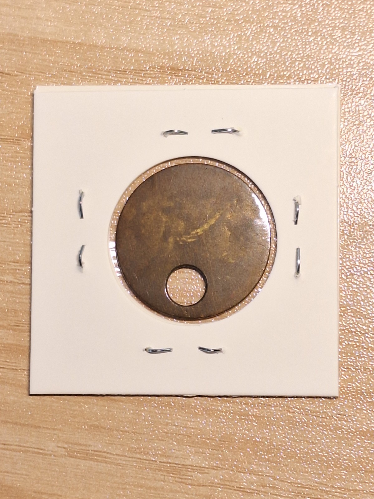 Vintage Unique Brass Identification Tag Unknown Origin About 26mm