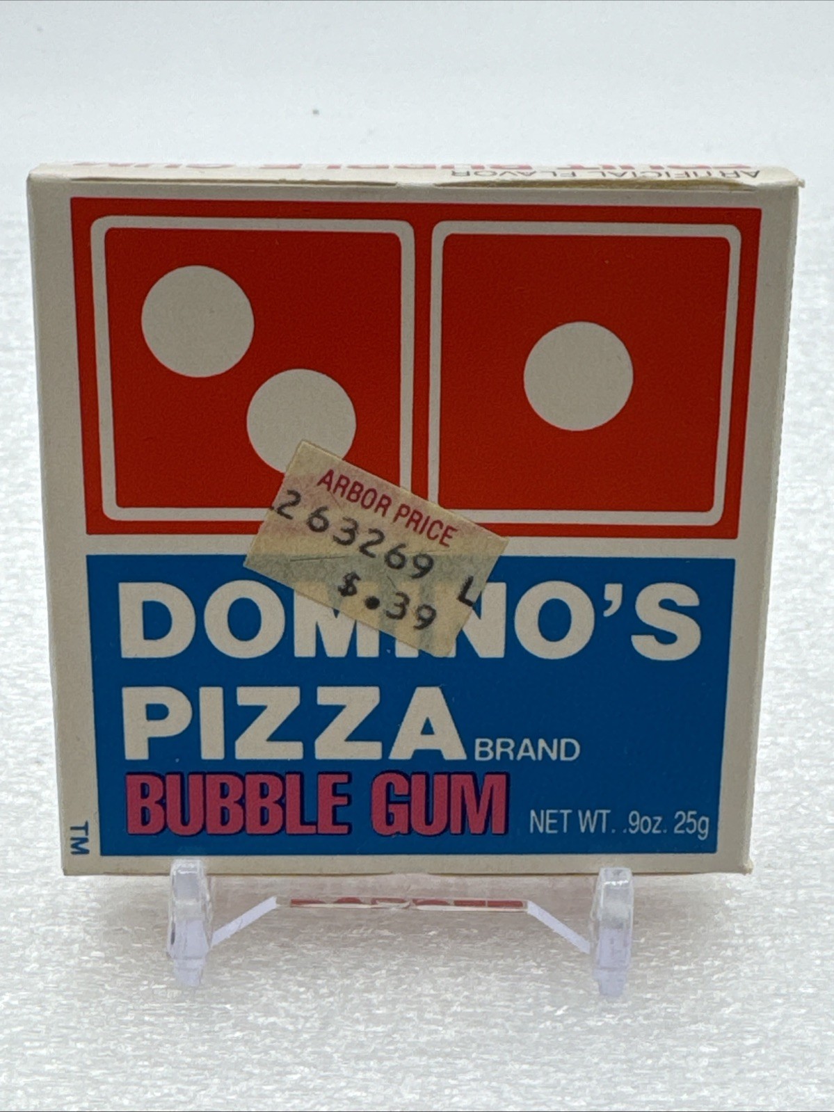 Vintage 1989 NOS Domino's Pizza Brand Bubble Gum Unopened Candy Novelty Box 9oz