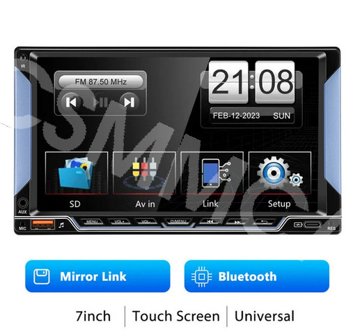 Touch Screen Car Stereo Radio 2Din MP5 Player GPS Navigation WiFi BT FM RCA RDS