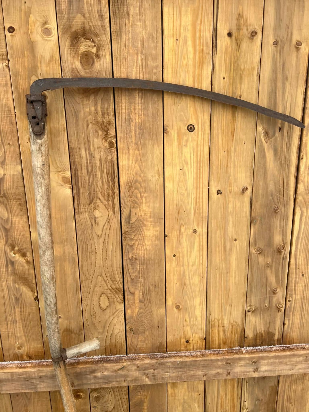 Vintage Antique 58" Long Scythe Hay Grain Sickle Farm Tool Blade is 28" Long
