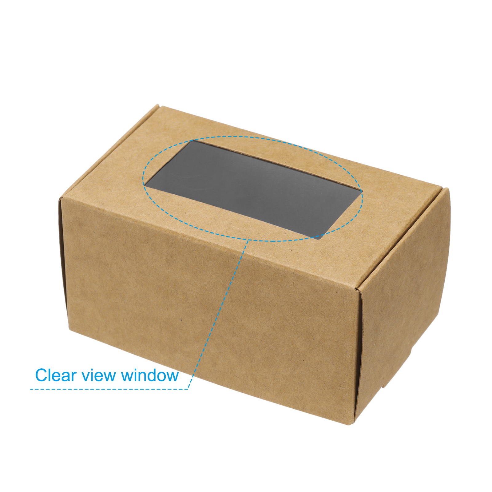 3.9"x2.4"x2" Paper Soap Box with Window, 20 Pack Soap Boxes Rectangle, Brown