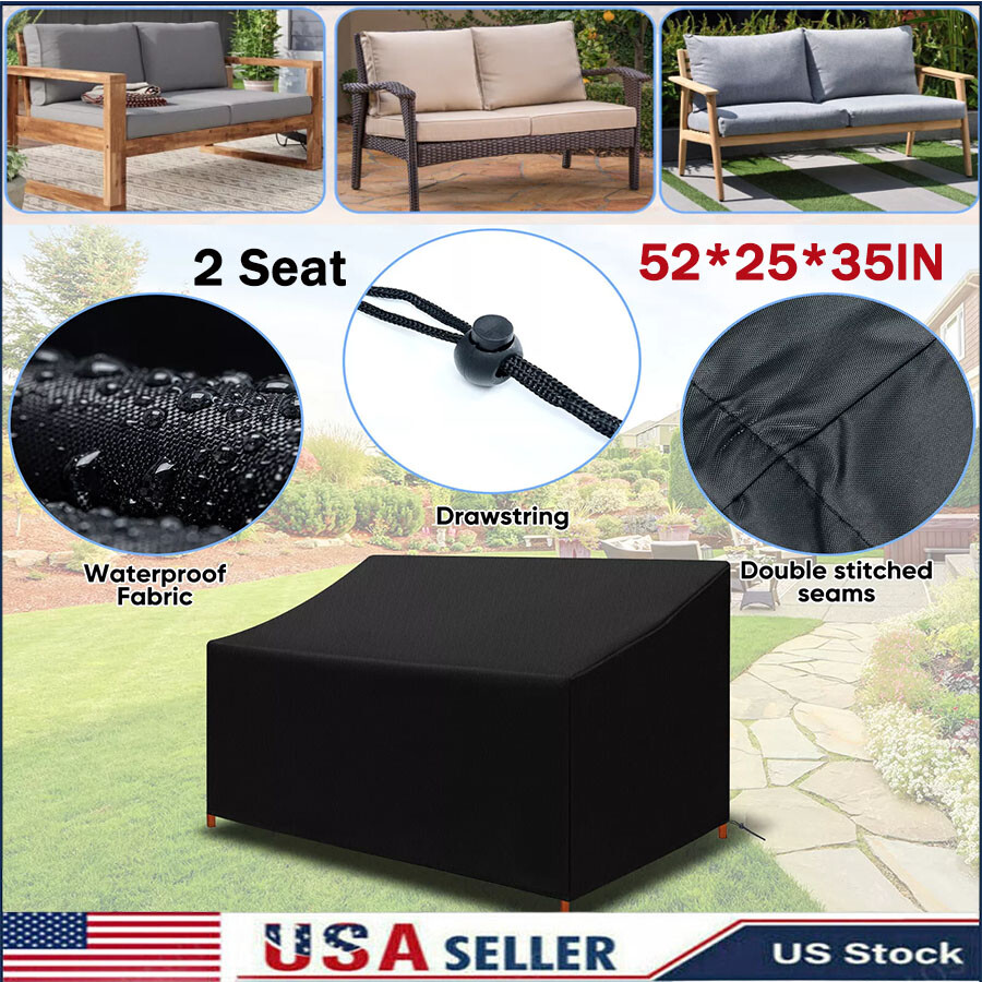 2 Seat light Duty Patio Bench Loveseat Cover Waterproof dustproof Outdoor cover