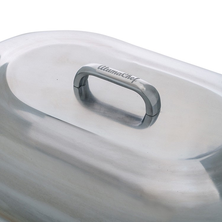 AlumaChef 12.6QT 18" Cast Aluminum Heavy Duty Oval Roaster-new Magnalite version
