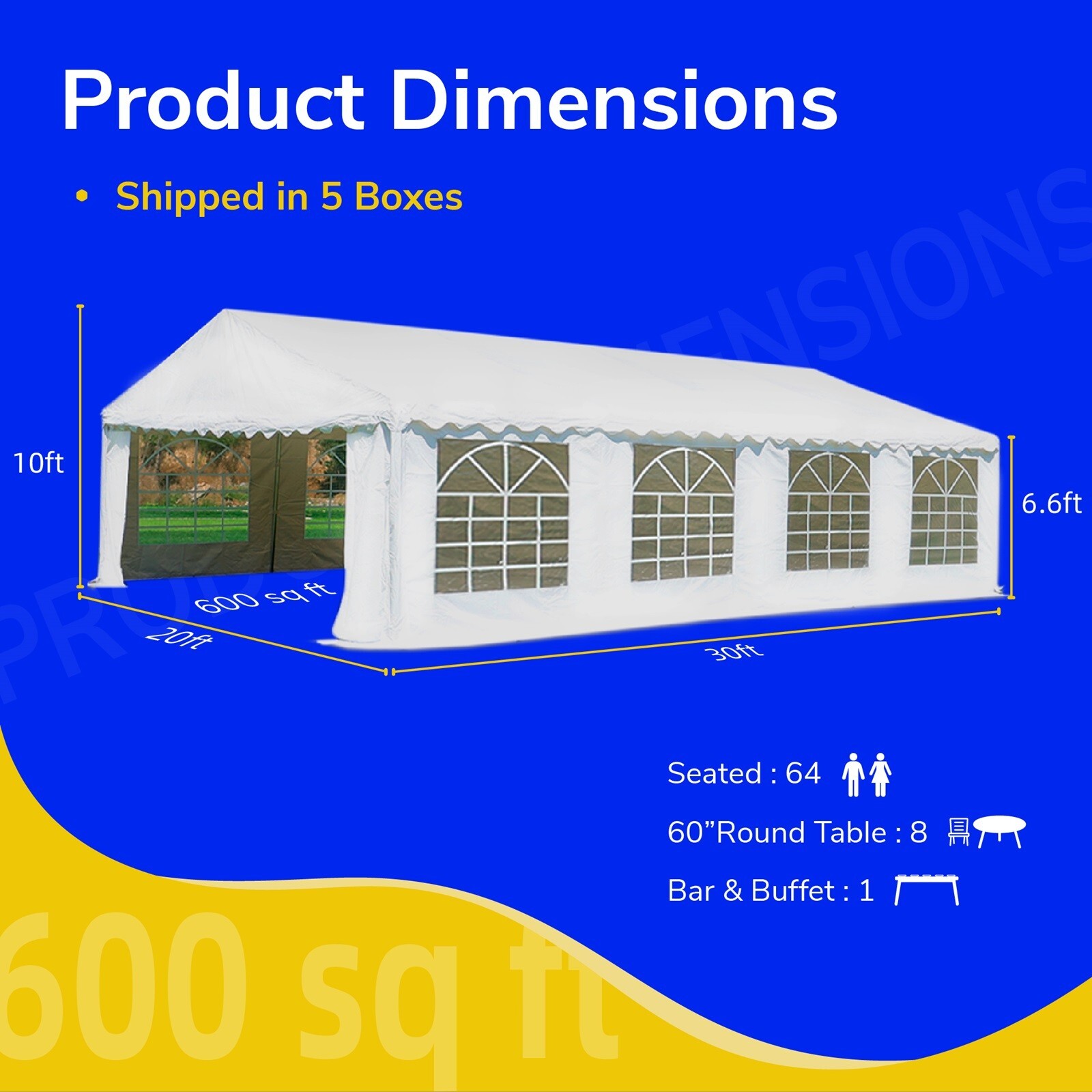 20x30, 20x40 Heavy Duty Party Event Tent Commercial Wedding Canopy w/ Sidewalls