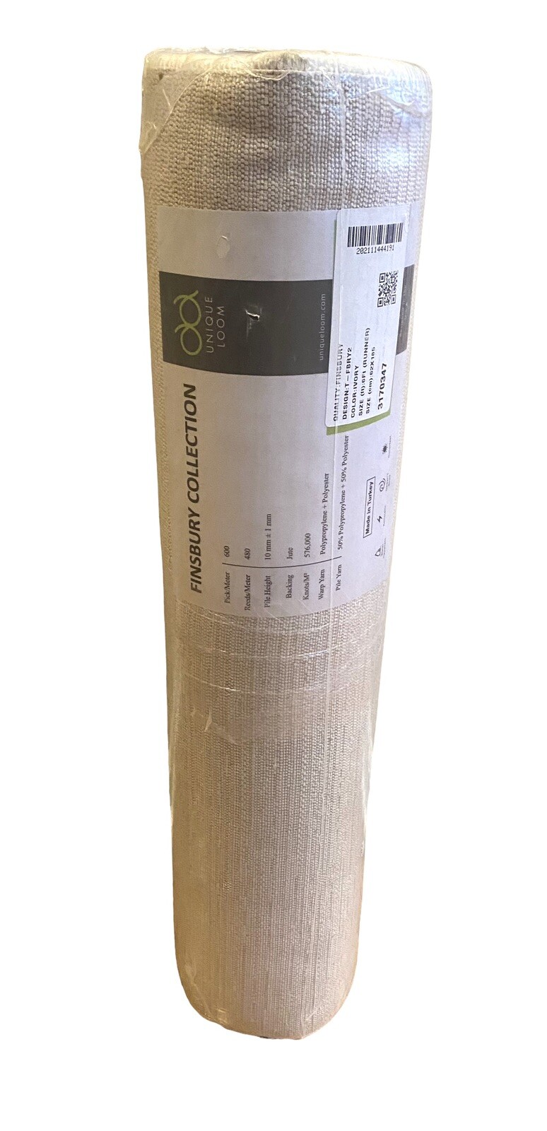 Unique Loom Finsbury Collection Ivory Color Floor Runner Area Rug 2' x 6' NEW