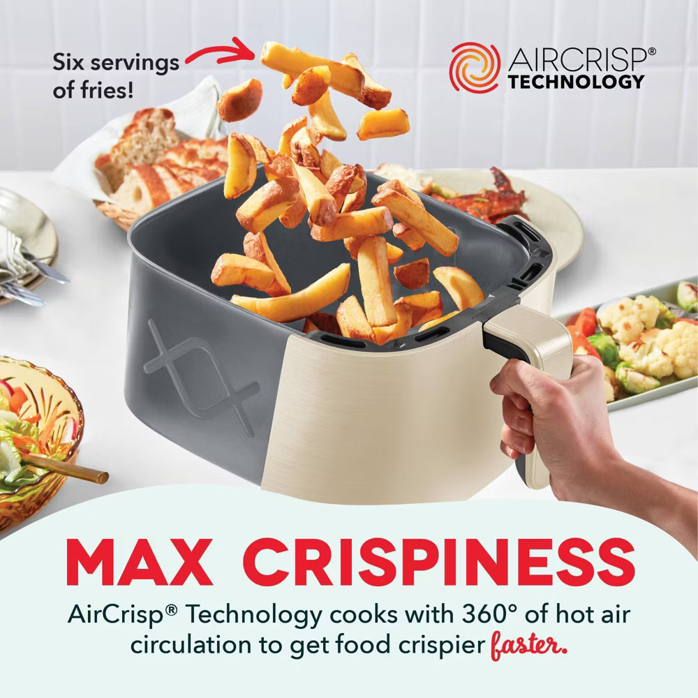 Dash 8qt Tasti Crisp Pro Max Air Fryer Cream