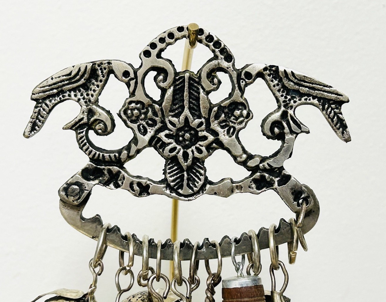 Vintage Brazilian Penca de Balangandãs – Silver Hanging Amulet 10 Charms