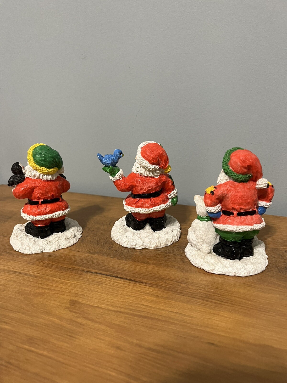 Santa & Friends Lot Of 3 Christmas Figurines 1998 By Hermitage Pottery 4.5”