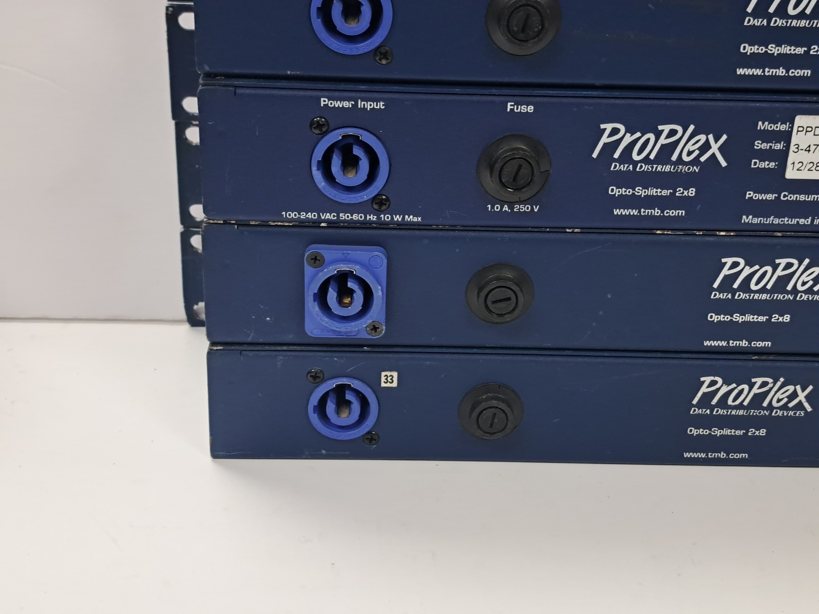 TMB ProPlex PPDDS285 DMX512 Opto-Splitter 2x8 2x 5-Pin XLR In 8x Out Rackmount