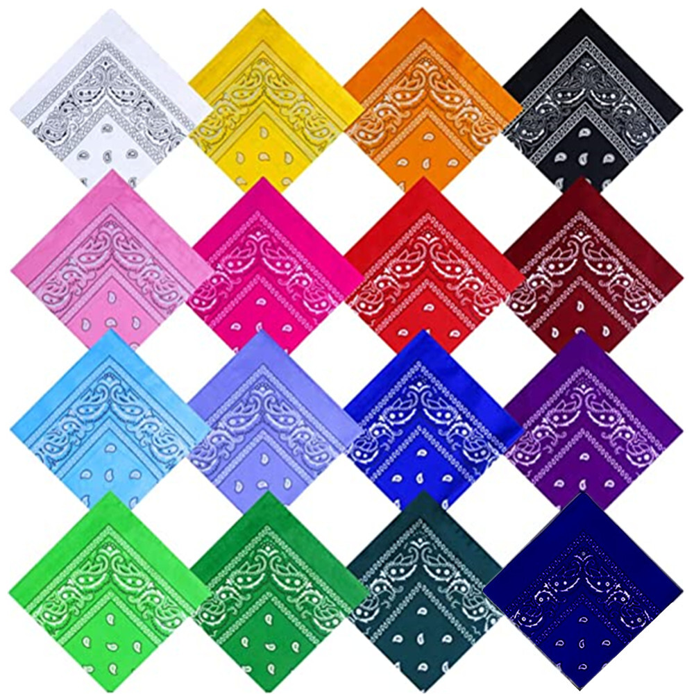 12 Pcs Lot 100% Cotton Paisley Print Bandana Face Cover Head Warp Headband Scarf