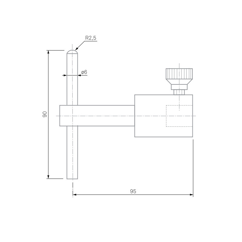 Hardened Steel Height Gauges Shaft Probe with Shank Compatible TESA 00760094