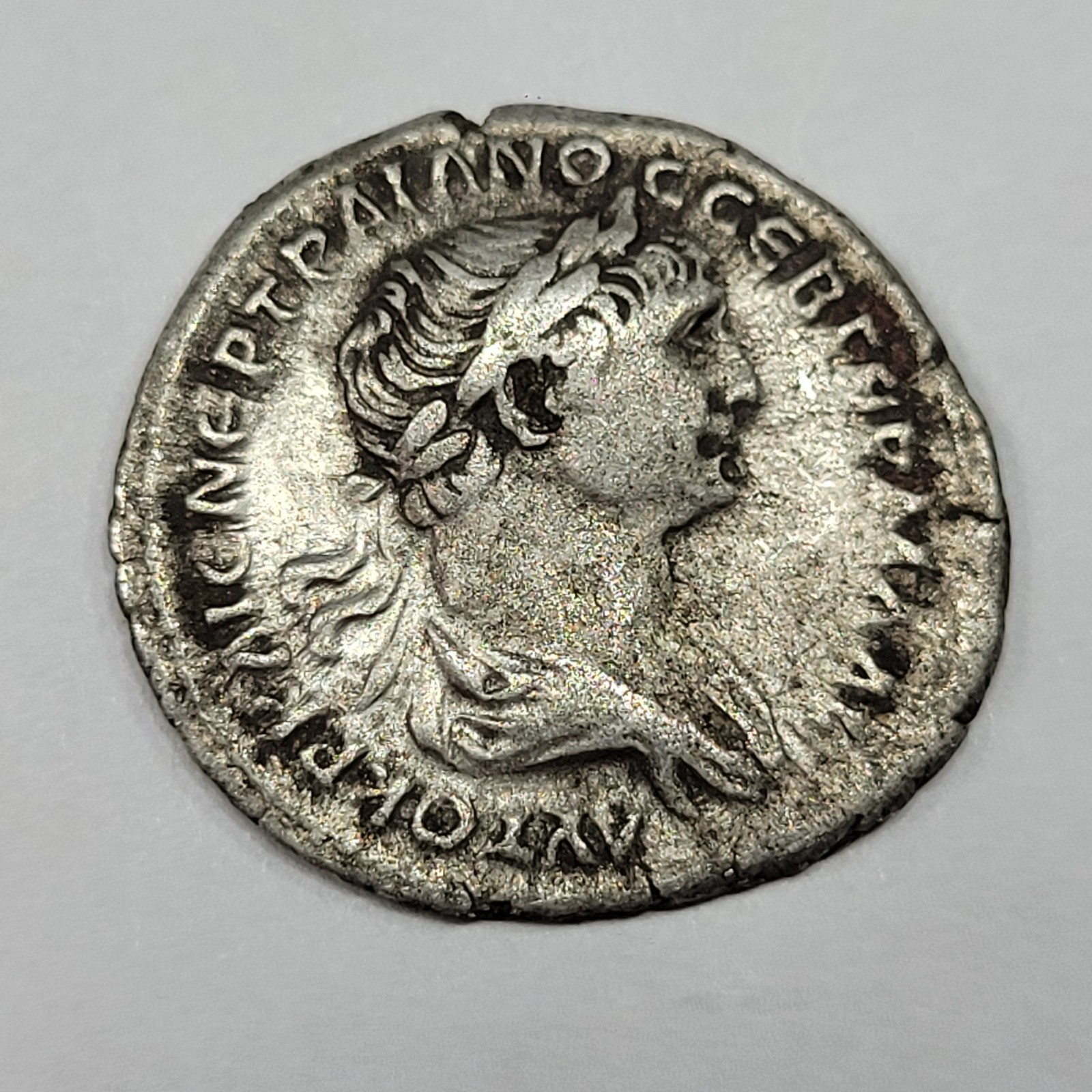 TRAJAN AR Drachm Cappadocia Caesarea 98-117 AD Genuine Roman Silver *M695