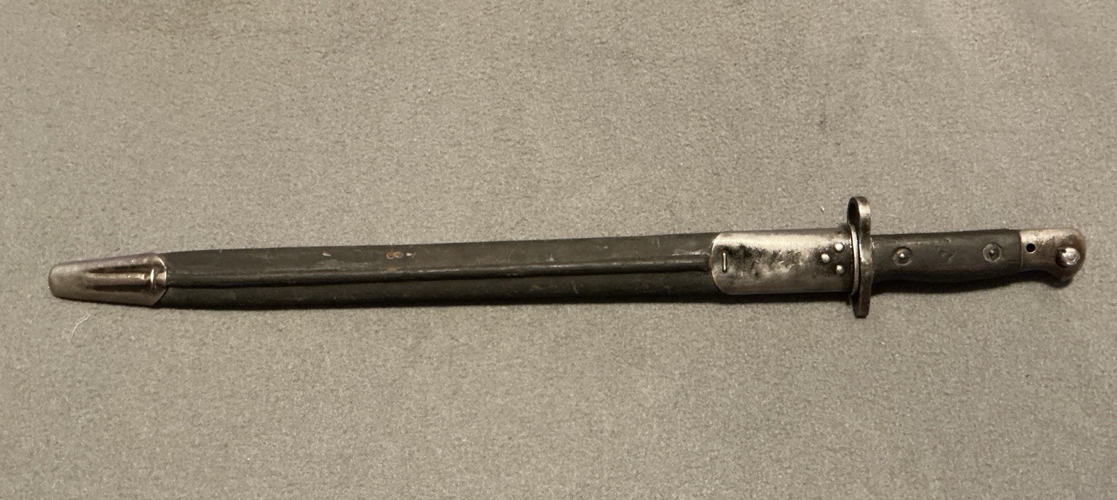 WWI British Lee-Enfield P1907 Rifle Bayonet with Scabbard Wilkinson 1916 Marked