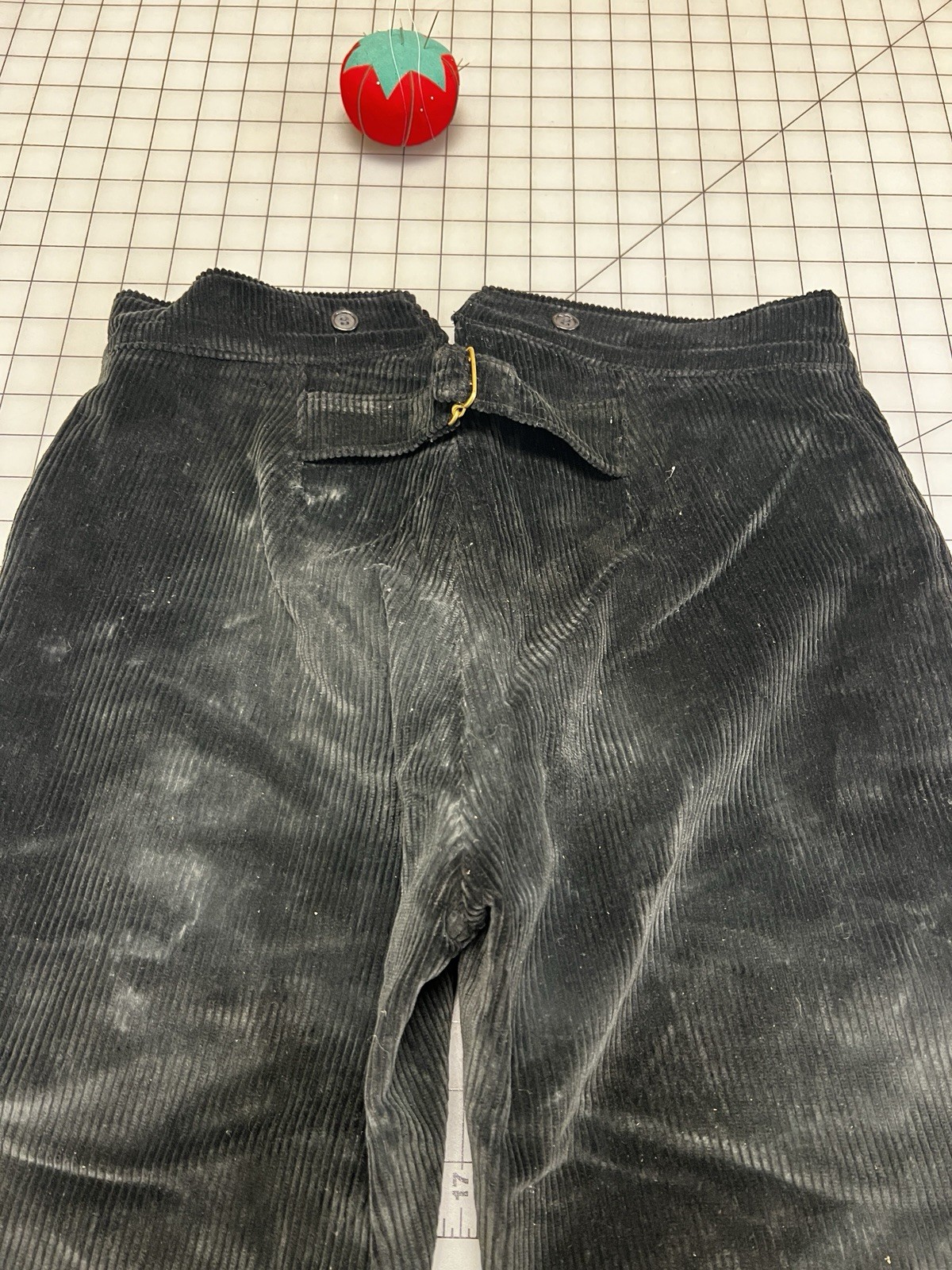 Repro 19th Century Men's Western, Edwardian Trousers, Black Corduroy , SZ 31" W