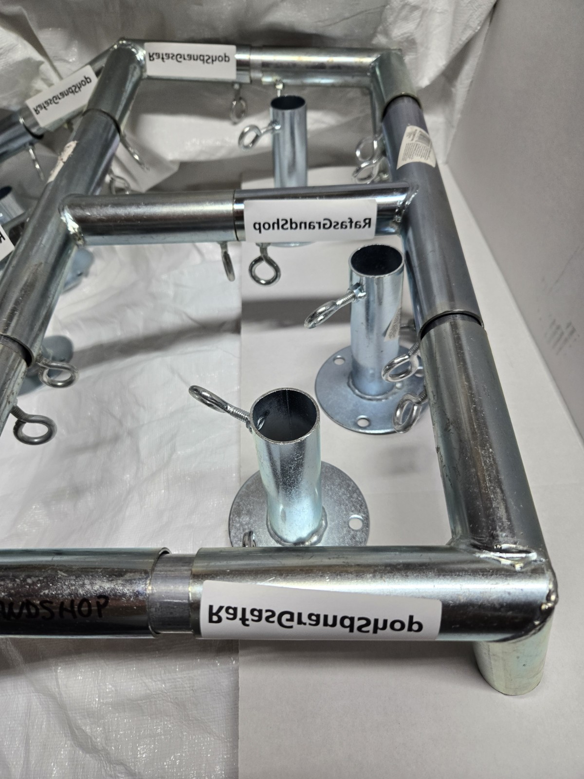 6 Leg Canopy Low Peak 10x20 Fittings Set 1'' Carport Frame Shed Tent 102 Degree