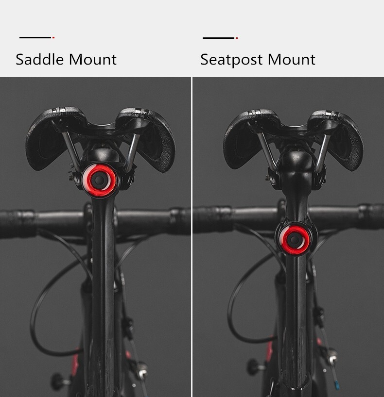 ROCKBROS Rear Light Warning Saddle Light Bike Smart Taillight Auto Brake Sensing