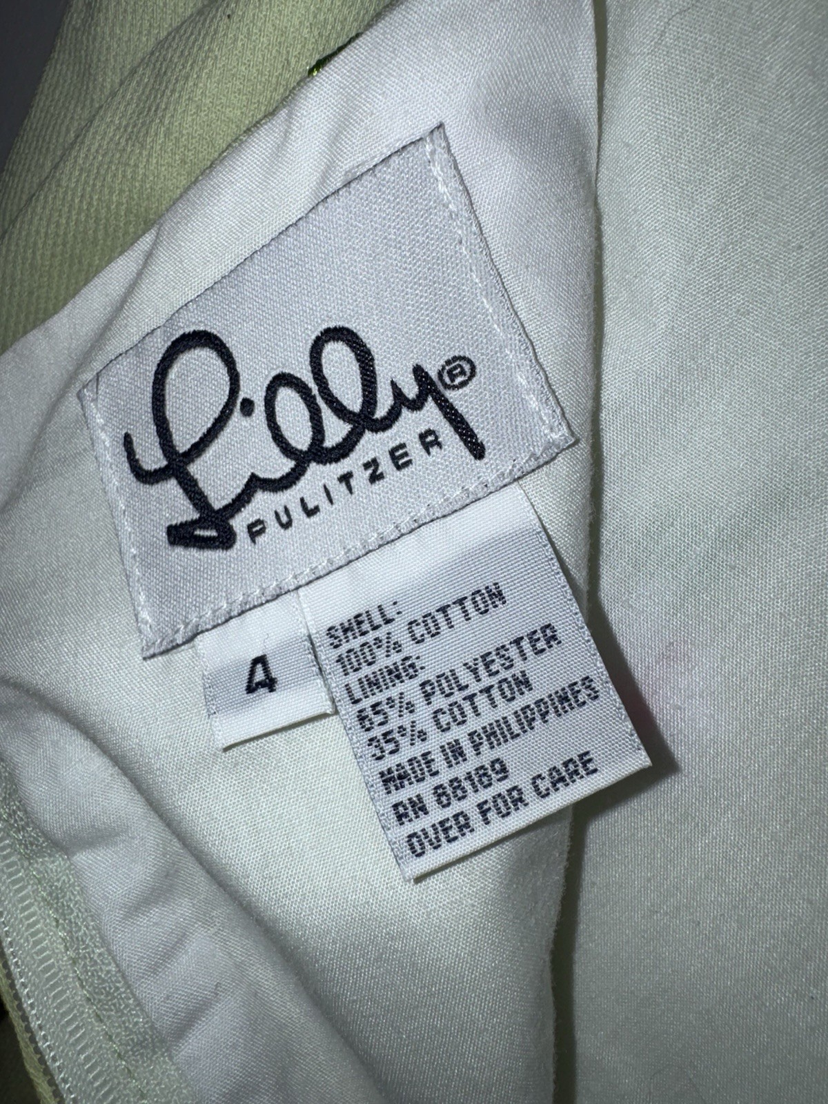 Vintage Lilly Pulitzer Women’s 4 Green Floral Embroidered Skirt