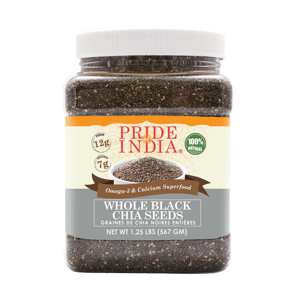 Whole Black Chia Seeds - Omega-3 & Calcium Superfood Jar