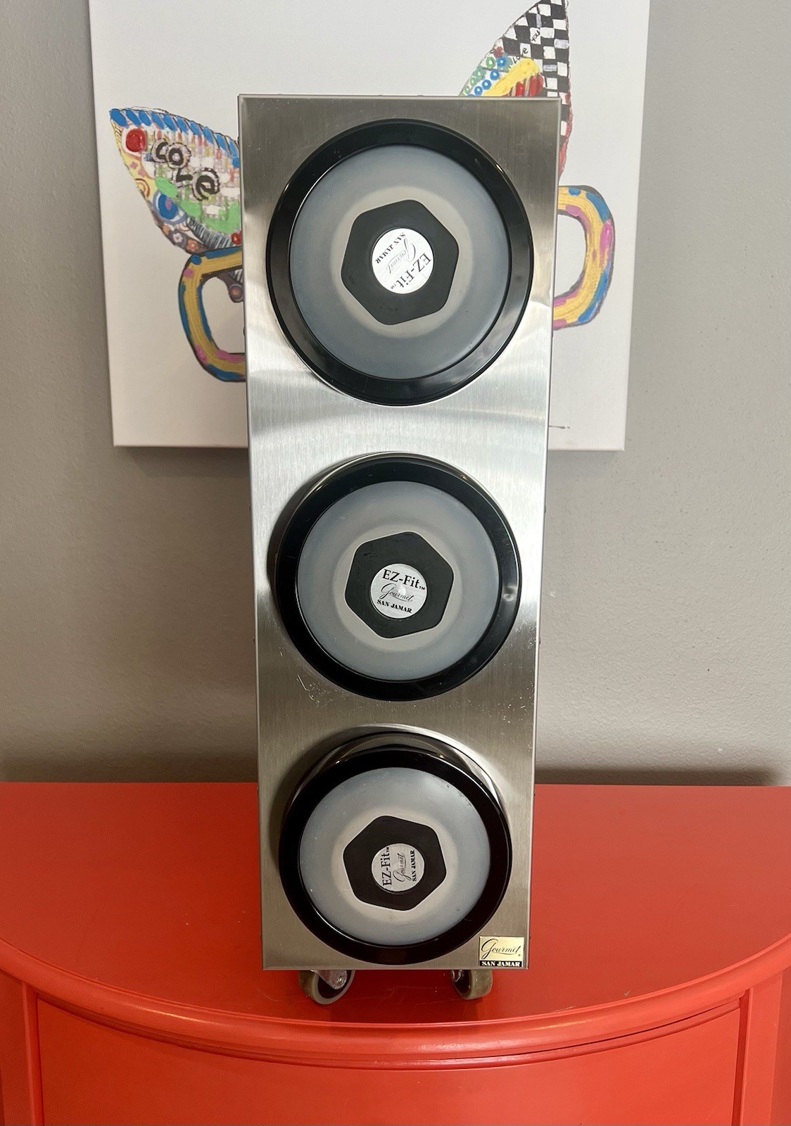 San Jamar C2803 EZ-Fit 3-Cup Beverage Cup Dispenser Cabinet 8-46-oz. cups