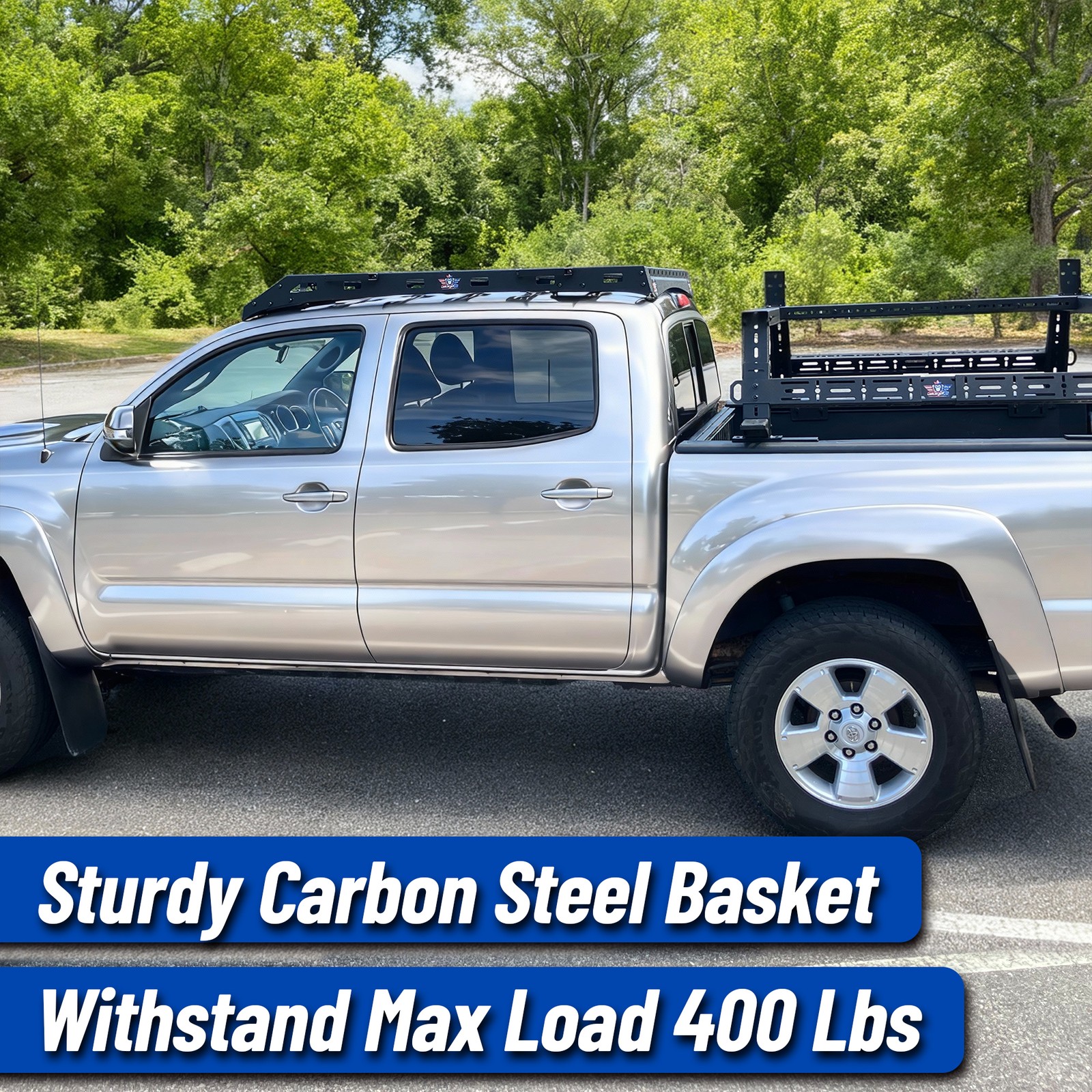 Roof Rack Cargo Basket Rooftop Carrier For 05-23 Toyota Tacoma Double Cab Steel