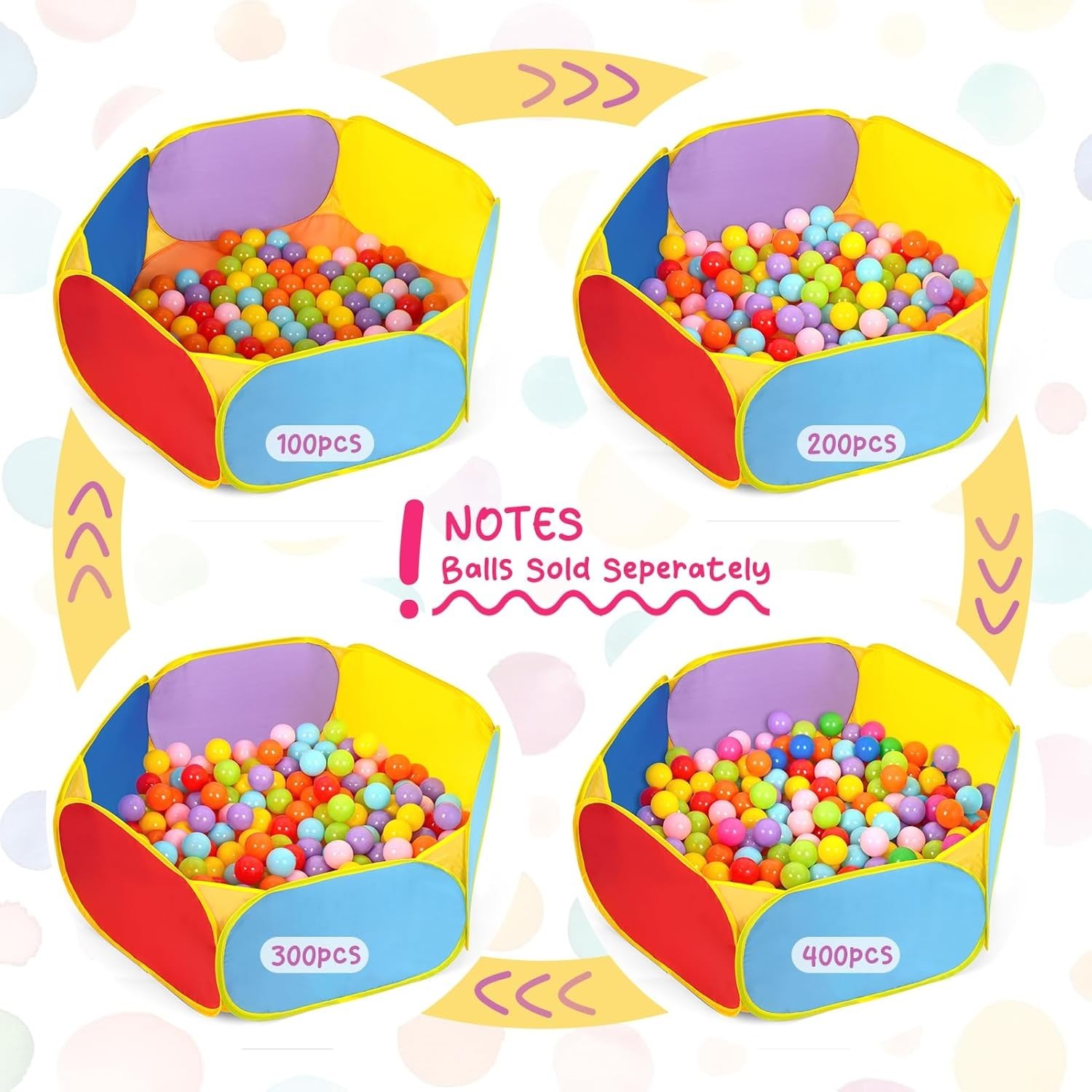 Creative Play Zone: Extra Large Multicolor Toddler Ball Pit with Storage Bag