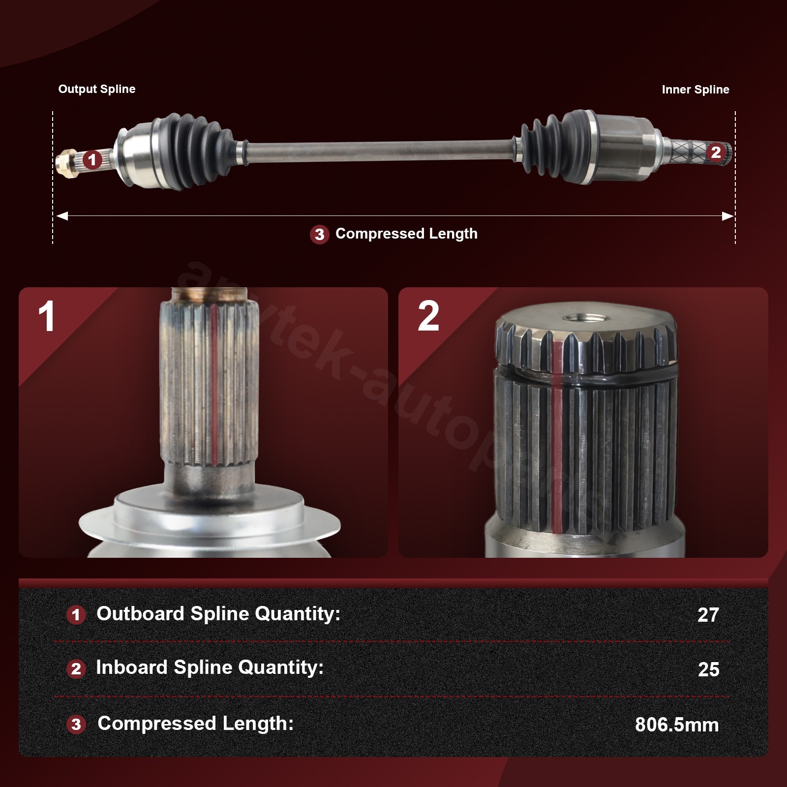 2x Pair Front CV Axle Assembly for Subaru 2014-2018 Forester 2017-2023 Impreza