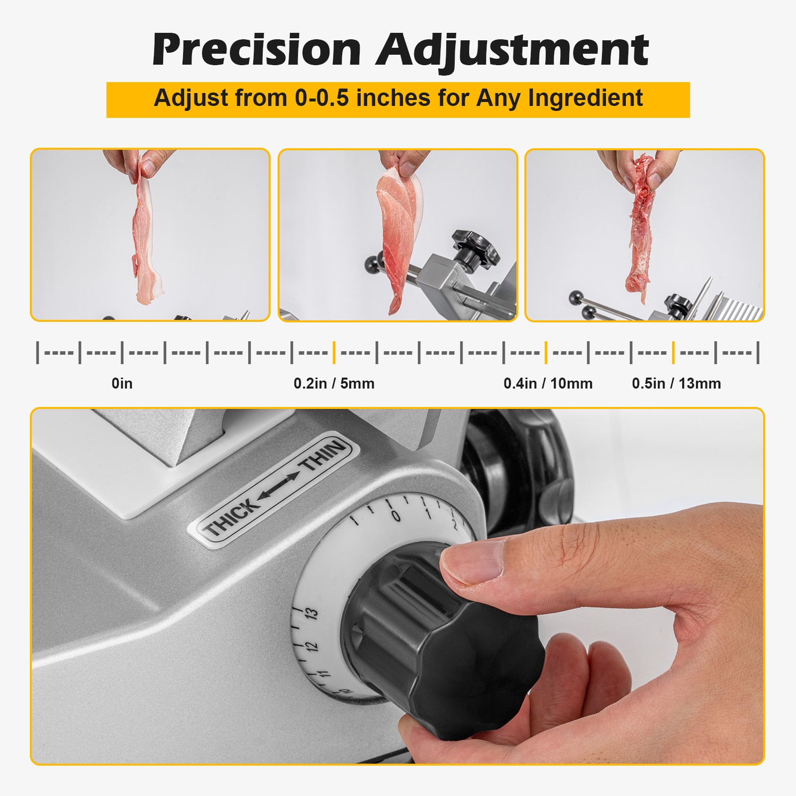 TECSPACE 10 inch Commercial Meat Slicer, 180 W Electric Meat Slicer Machine