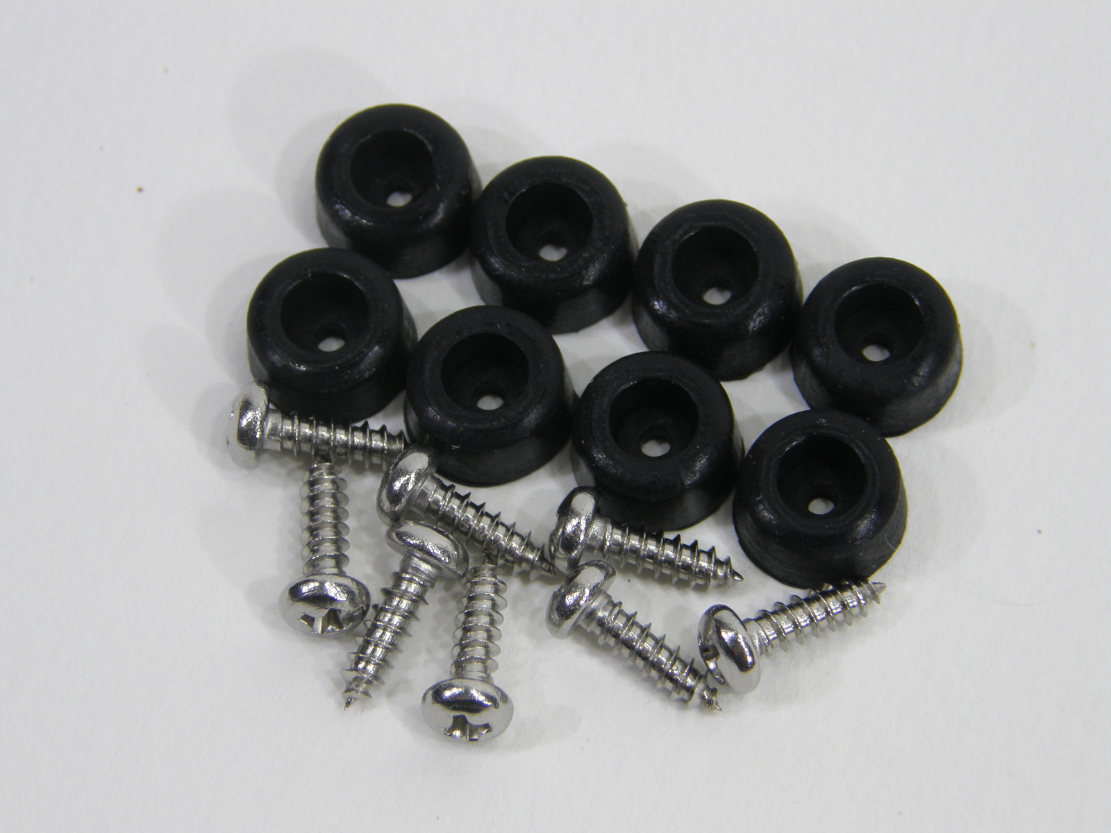 Extra Small 3/8" DIA Rubber Bumpers with Stainless Steel Screws (Black or Clear)